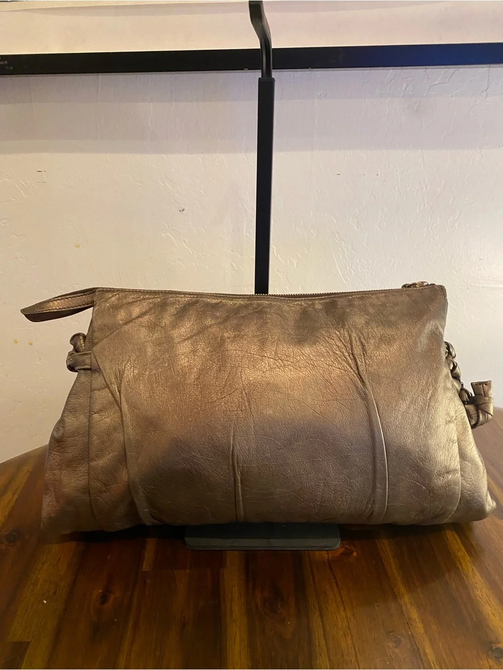 Gucci Hysteria Metallic Bronze Leather Wristlet Clutch